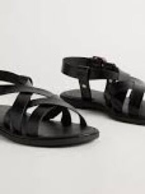 torrid size 10 wide Black Multi-Strap Ankle Sandal flats